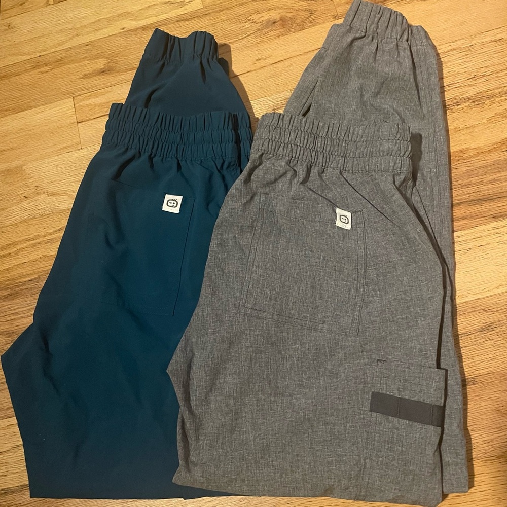 WonderWink Women's Joggers (2 pairs) - Caribbean Blue and Heather Gray